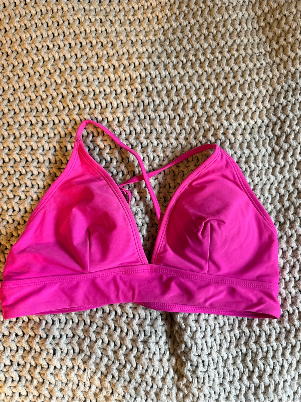 Women's Pink Bralette - Soft Support Triangle Top